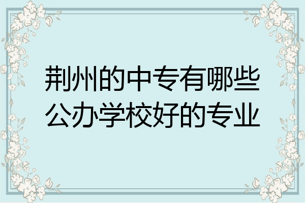荆州的中专有哪些公办学校好的专业