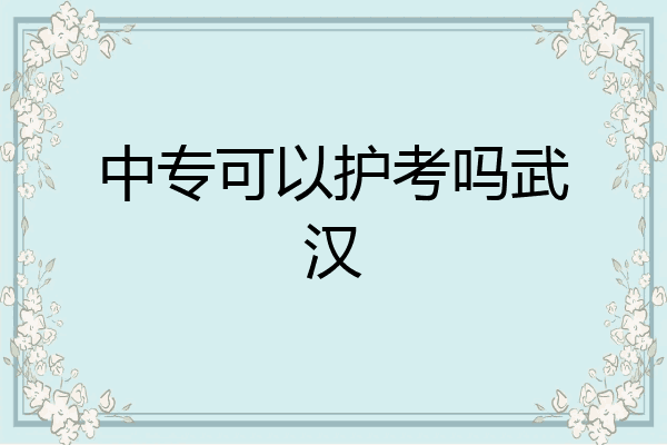 中专可以护考吗武汉