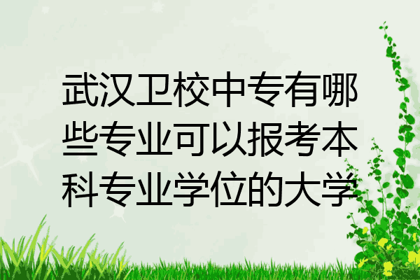 武汉卫校中专有哪些专业可以报考本科专业学位的大学