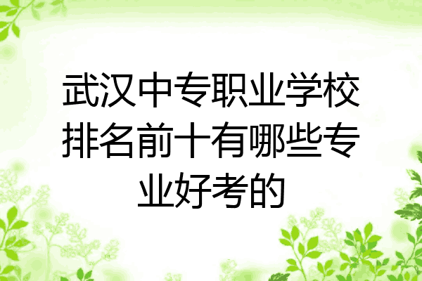 武汉中专职业学校排名前十有哪些专业好考的