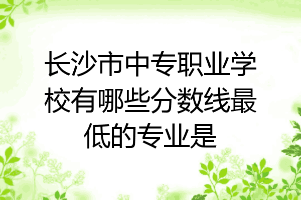 长沙市中专职业学校有哪些分数线最低的专业是