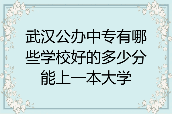 武汉公办中专有哪些学校好的多少分能上一本大学