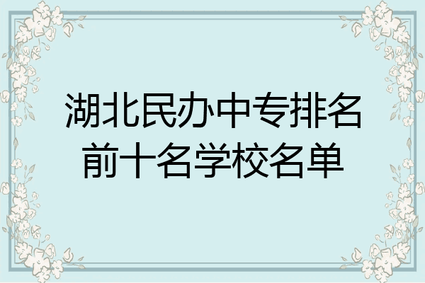 湖北民办中专排名前十名学校名单