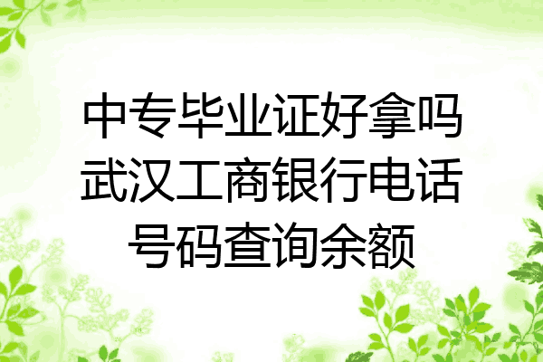 中专毕业证好拿吗武汉工商银行电话号码查询余额
