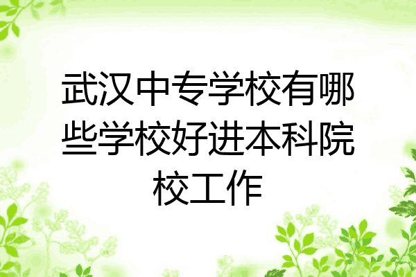 武汉中专学校有哪些学校好进本科院校工作