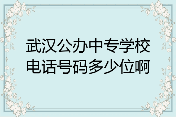 武汉公办中专学校电话号码多少位啊