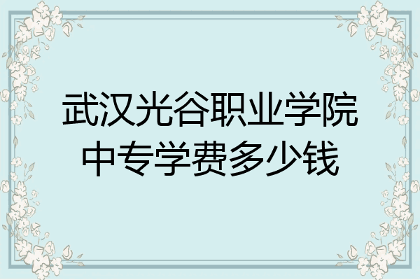 武汉光谷职业学院中专学费多少钱