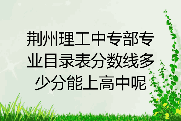 荆州理工中专部专业目录表分数线多少分能上高中呢