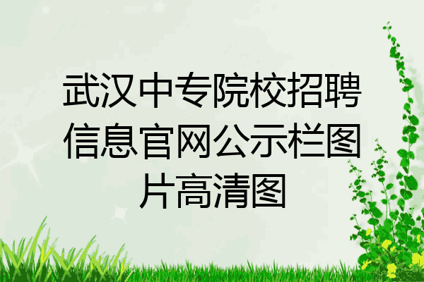 武汉中专院校招聘信息官网公示栏图片高清图