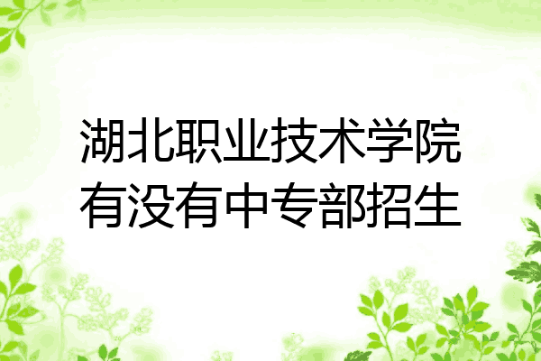 湖北职业技术学院有没有中专部招生