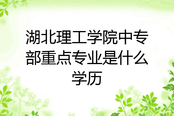 湖北理工学院中专部重点专业是什么学历
