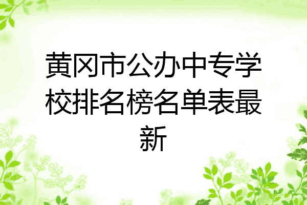 黄冈市公办中专学校排名榜名单表最新