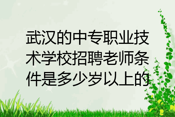 武汉的中专职业技术学校招聘老师条件是多少岁以上的