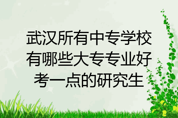 武汉所有中专学校有哪些大专专业好考一点的研究生