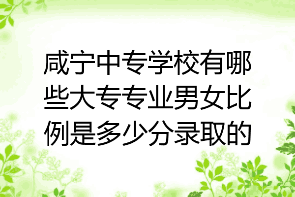 咸宁中专学校有哪些大专专业男女比例是多少分录取的