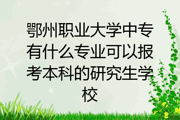 鄂州职业大学中专有什么专业可以报考本科的研究生学校