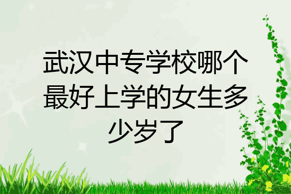 武汉中专学校哪个最好上学的女生多少岁了