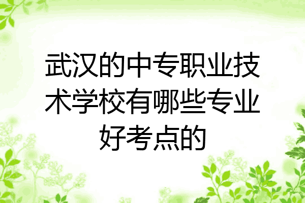 武汉的中专职业技术学校有哪些专业好考点的
