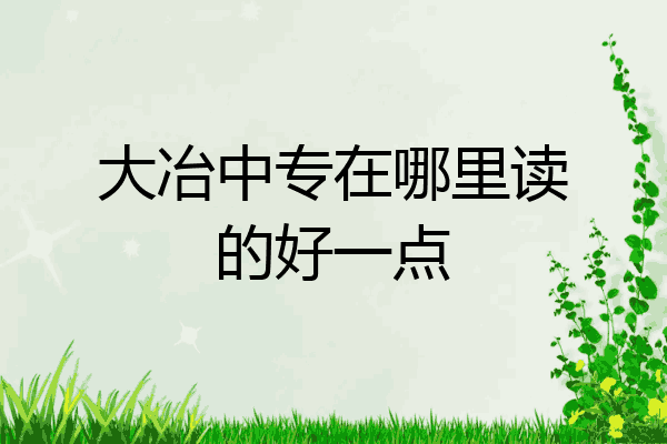 大冶中专在哪里读的好一点