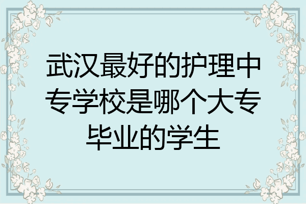 武汉最好的护理中专学校是哪个大专毕业的学生