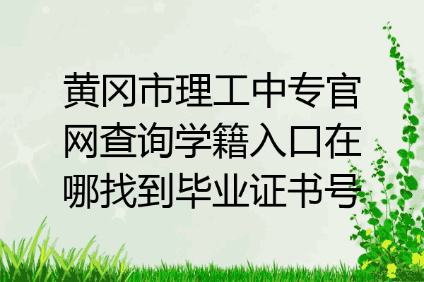 黄冈市理工中专官网查询学籍入口在哪找到毕业证书号