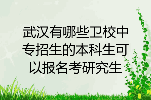 武汉有哪些卫校中专招生的本科生可以报名考研究生