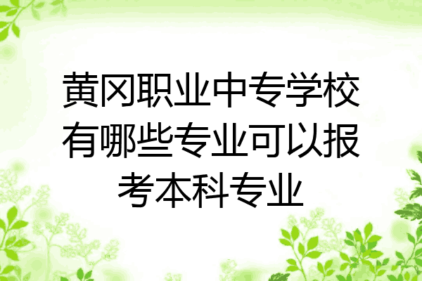 黄冈职业中专学校有哪些专业可以报考本科专业