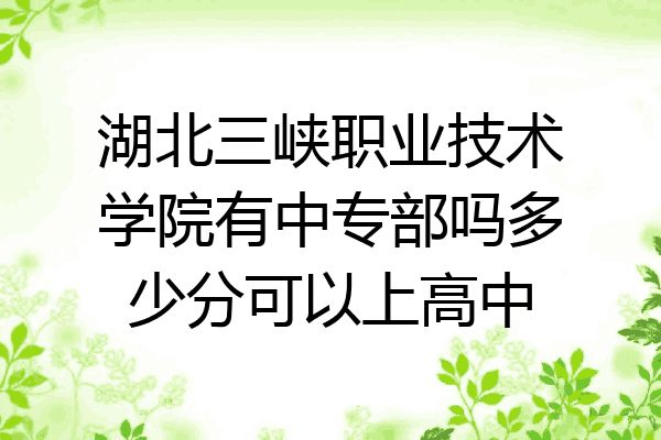 湖北三峡职业技术学院有中专部吗多少分可以上高中