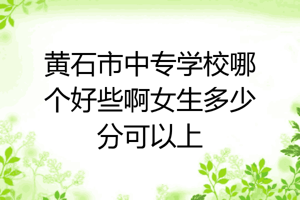 黄石市中专学校哪个好些啊女生多少分可以上