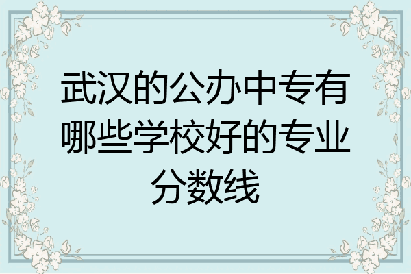 武汉的公办中专有哪些学校好的专业分数线
