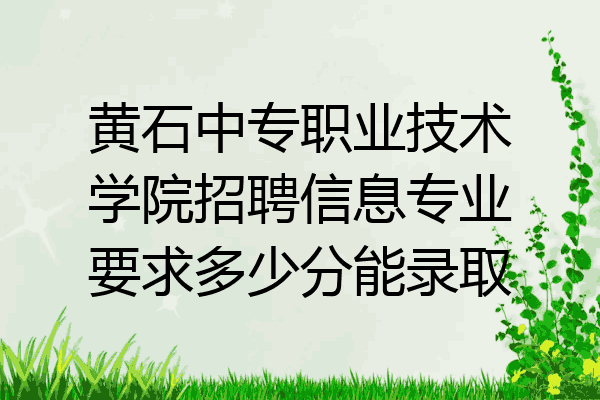 黄石中专职业技术学院招聘信息专业要求多少分能录取
