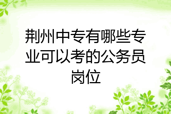 荆州中专有哪些专业可以考的公务员岗位