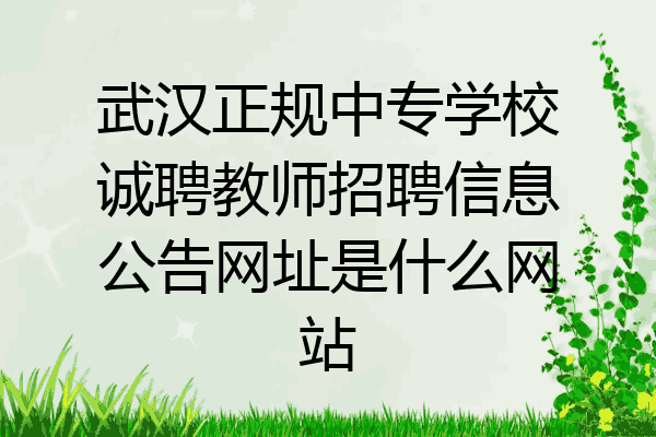 武汉正规中专学校诚聘教师招聘信息公告网址是什么网站