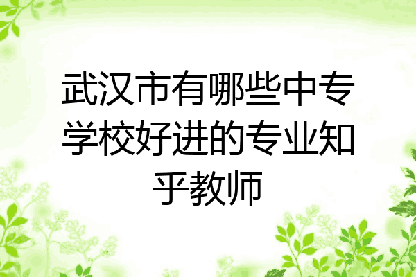 武汉市有哪些中专学校好进的专业知乎教师