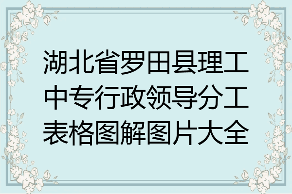 湖北省罗田县理工中专行政领导分工表格图解图片大全