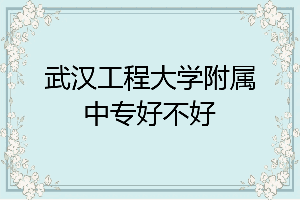 武汉工程大学附属中专好不好