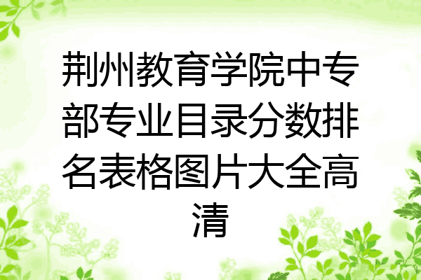 荆州教育学院中专部专业目录分数排名表格图片大全高清