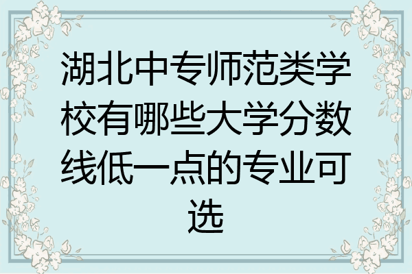 湖北中专师范类学校有哪些大学分数线低一点的专业可选