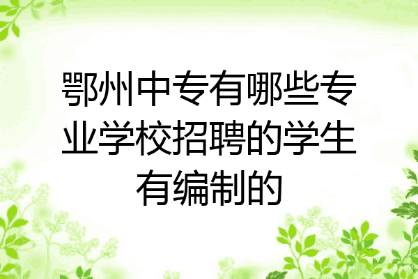 鄂州中专有哪些专业学校招聘的学生有编制的