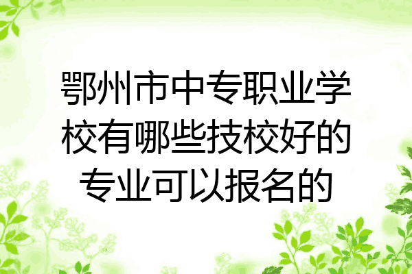 鄂州市中专职业学校有哪些技校好的专业可以报名的