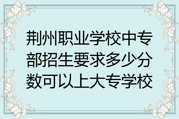 荆州职业学校中专部招生要求多少分数可以上大专学校