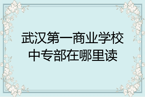武汉第一商业学校中专部在哪里读
