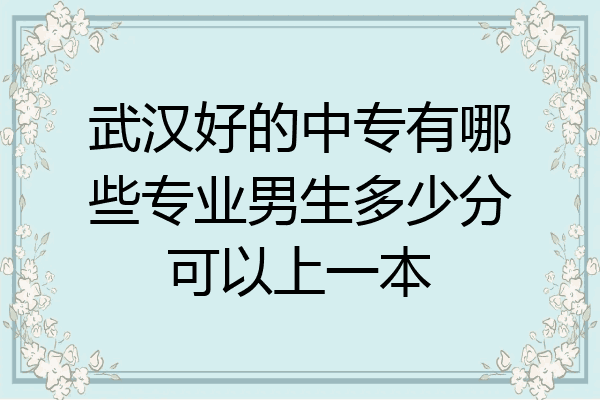武汉好的中专有哪些专业男生多少分可以上一本
