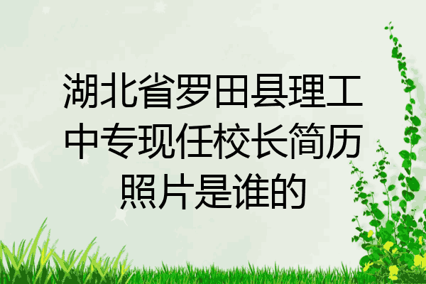 湖北省罗田县理工中专现任校长简历照片是谁的