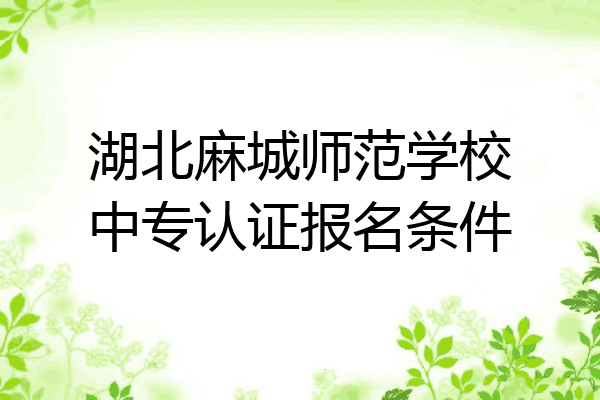 湖北麻城师范学校中专认证报名条件