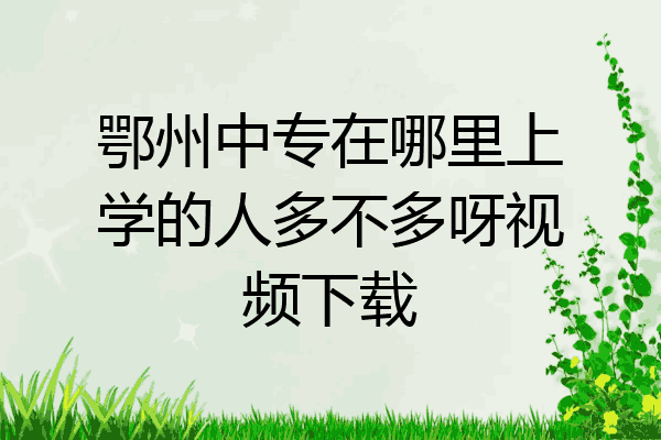 鄂州中专在哪里上学的人多不多呀视频下载
