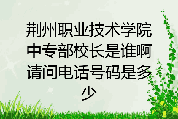 荆州职业技术学院中专部校长是谁啊请问电话号码是多少
