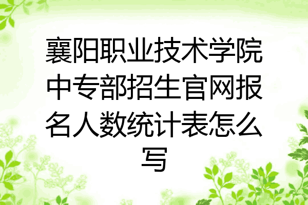 襄阳职业技术学院中专部招生官网报名人数统计表怎么写