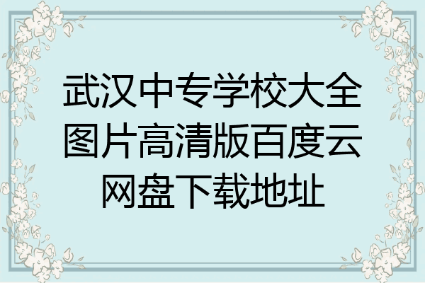 武汉中专学校大全图片高清版百度云网盘下载地址