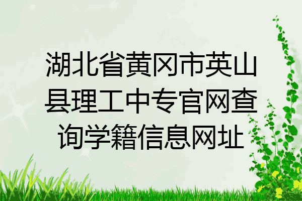 湖北省黄冈市英山县理工中专官网查询学籍信息网址